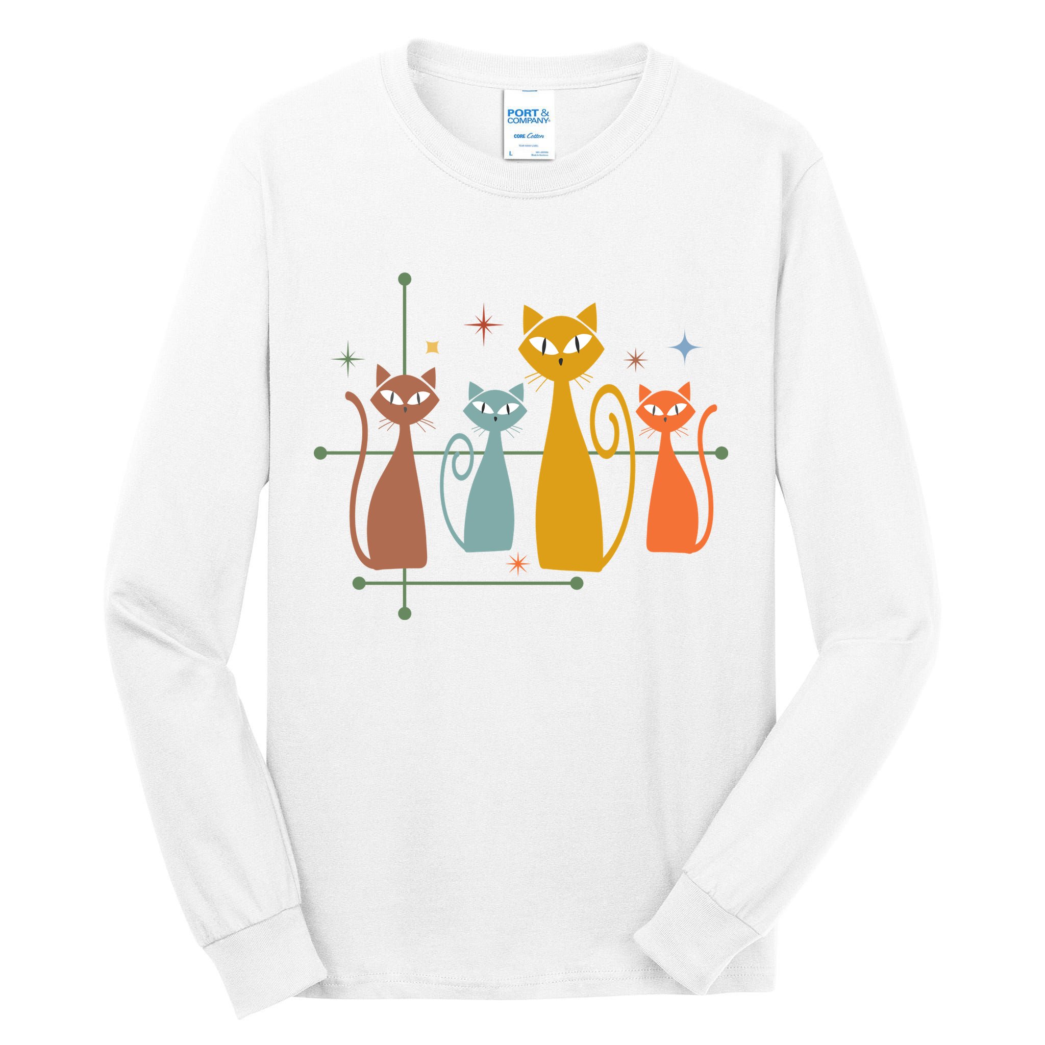 Century Cat Retro Cool Tall Long Sleeve T-Shirt
