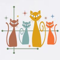 Century Cat Retro Cool Baby Bodysuit