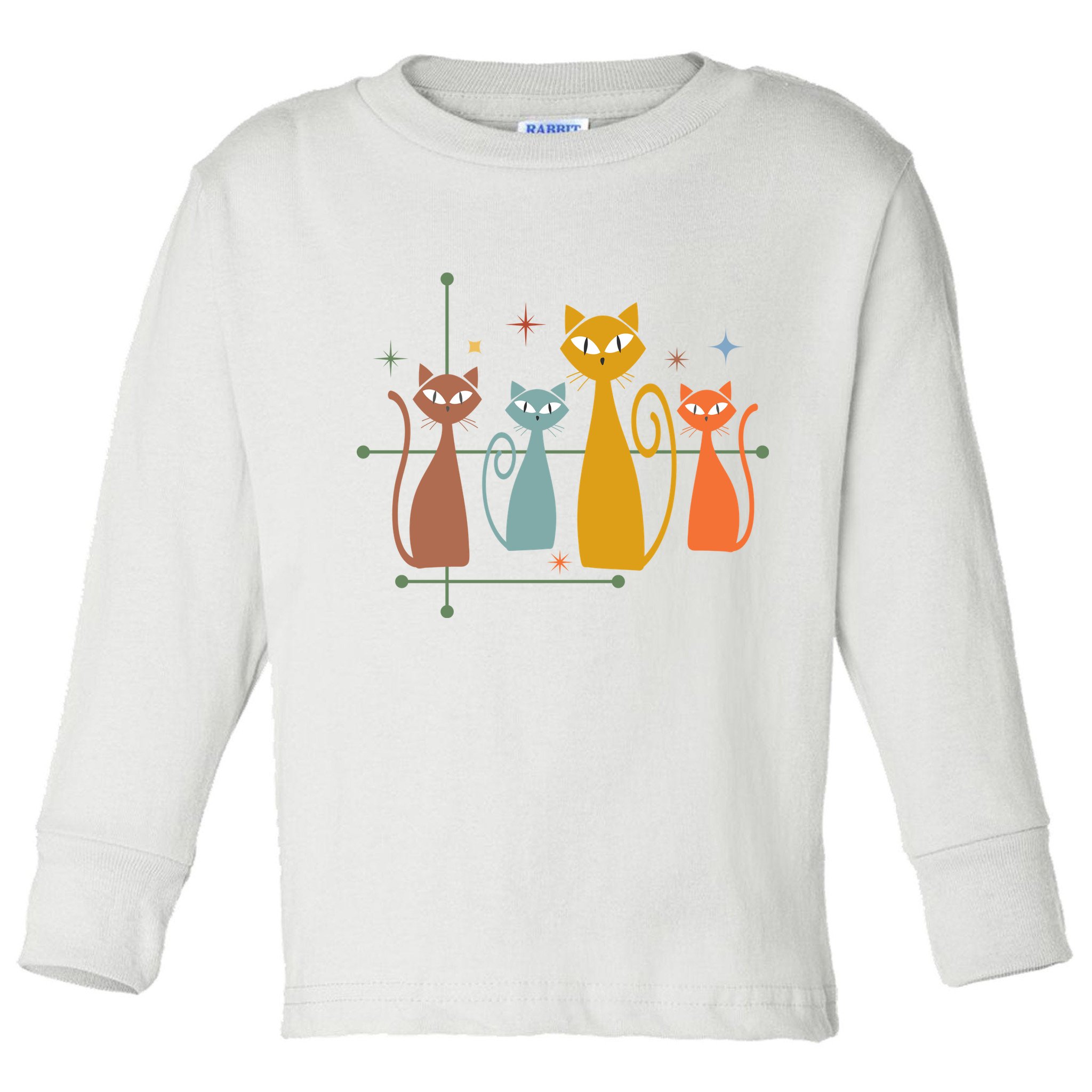 Century Cat Retro Cool Toddler Long Sleeve Shirt