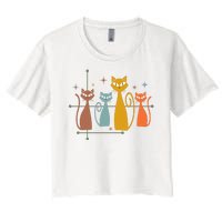 Century Cat Retro Cool Women's Crop Top Tee