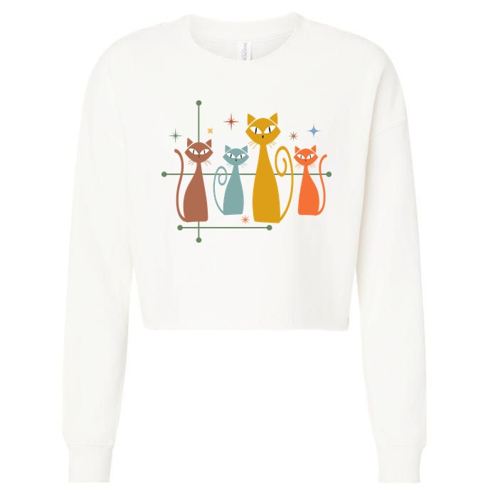 Century Cat Retro Cool Cropped Pullover Crew