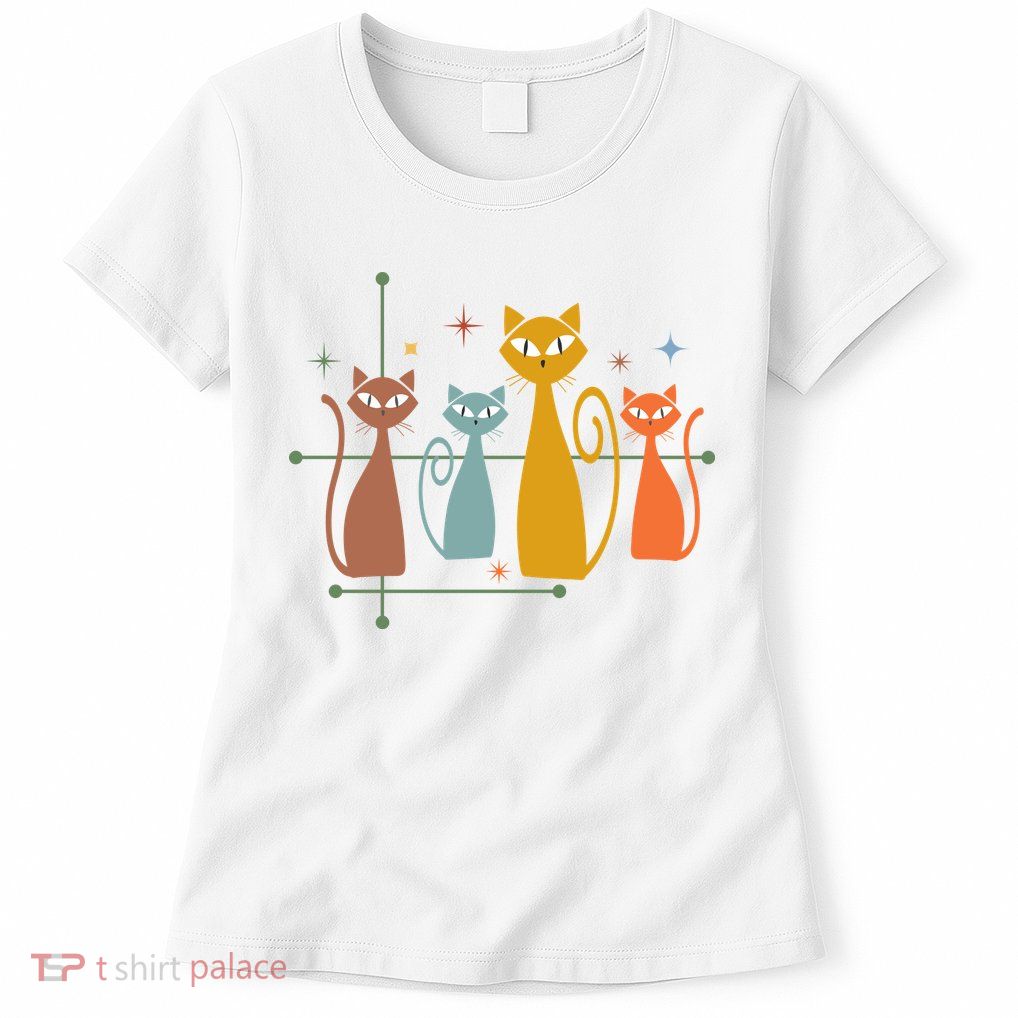 Century Cat Retro Cool Womens T-Shirt