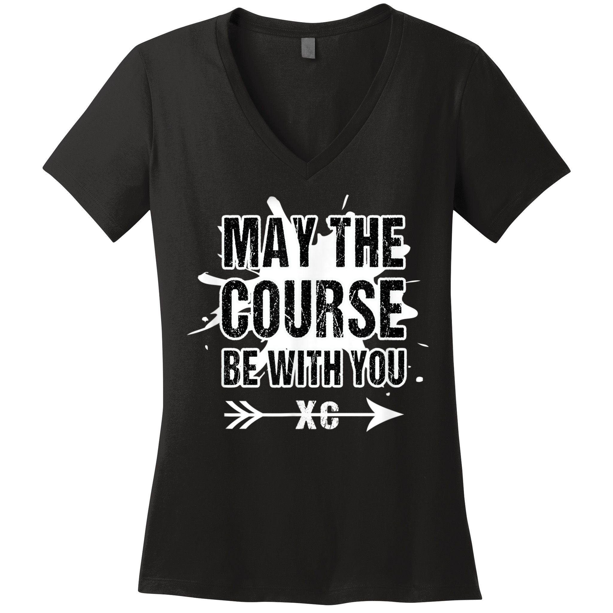 Cross Country Runner May The Course Be With You Women's V-Neck T-Shirt