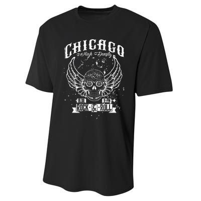 Chicago Classic Retro Vintage Illinois Windy RockNRoll Performance Sprint T-Shirt