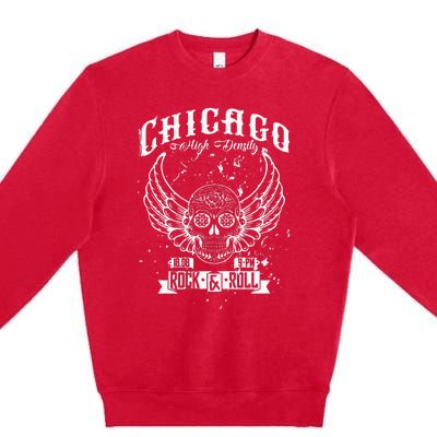 Chicago Classic Retro Vintage Illinois Windy RockNRoll Premium Crewneck Sweatshirt