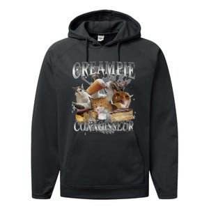 Creampie Connoisseur Raunchy Funny Cat Meme Adult Humor Performance Fleece Hoodie