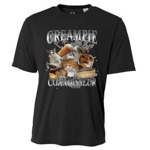 Creampie Connoisseur Raunchy Funny Cat Meme Adult Humor Cooling Performance Crew T-Shirt