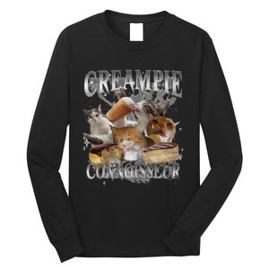 Creampie Connoisseur Raunchy Funny Cat Meme Adult Humor Long Sleeve Shirt