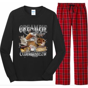 Creampie Connoisseur Raunchy Funny Cat Meme Adult Humor Long Sleeve Pajama Set