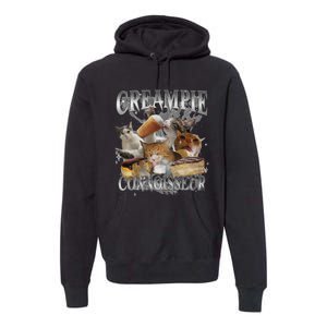 Creampie Connoisseur Raunchy Funny Cat Meme Adult Humor Premium Hoodie