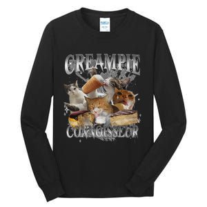 Creampie Connoisseur Raunchy Funny Cat Meme Adult Humor Tall Long Sleeve T-Shirt