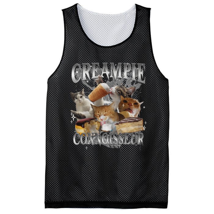 Creampie Connoisseur Raunchy Funny Cat Meme Adult Humor Mesh Reversible Basketball Jersey Tank