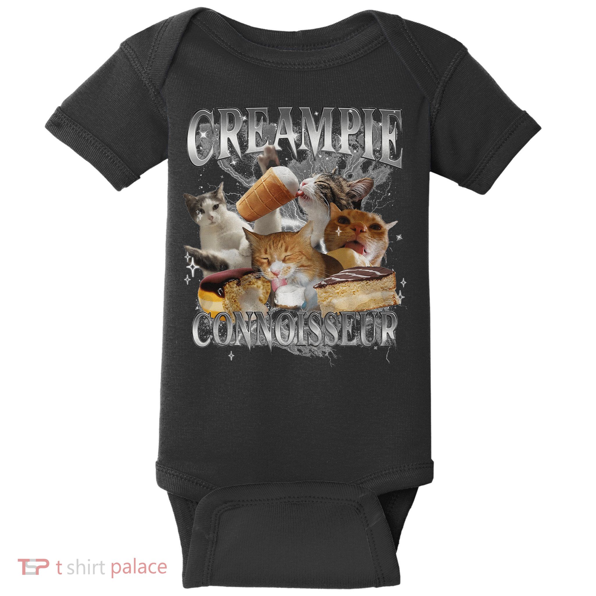 Creampie Connoisseur Raunchy Funny Cat Meme Adult Humor Baby Bodysuit