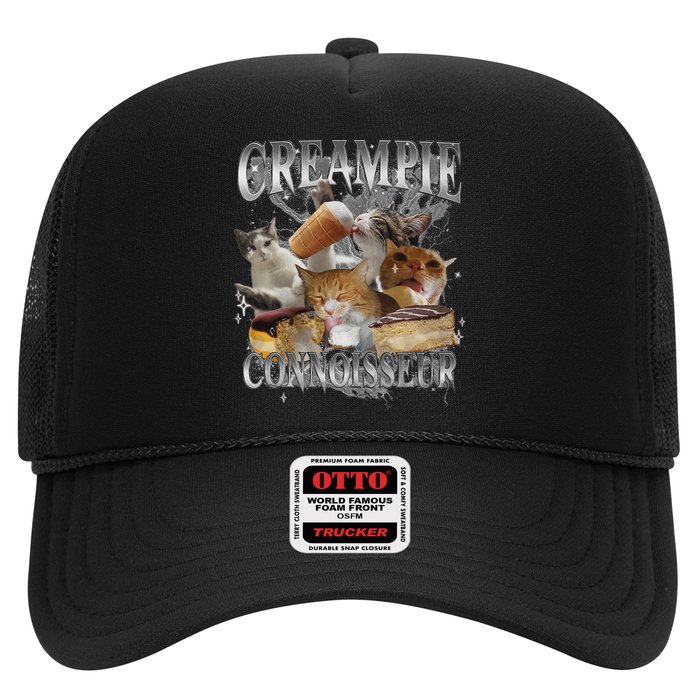 Creampie Connoisseur Raunchy Funny Cat Meme Adult Humor Trucker Hat