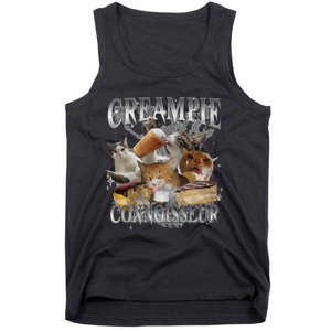 Creampie Connoisseur Raunchy Funny Cat Meme Adult Humor Tank Top