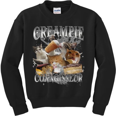 Creampie Connoisseur Raunchy Funny Cat Meme Adult Humor Kids Sweatshirt