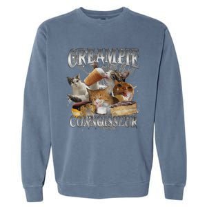 Creampie Connoisseur Raunchy Funny Cat Meme Adult Humor Garment-Dyed Sweatshirt