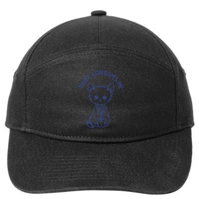Cute Cat Rage Consumes Me Funny Sarcastic Kitten Flower 7-Panel Snapback Hat