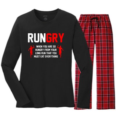 Cross Country Running XC Run Runner Women's Long Sleeve Flannel Pajama Set 