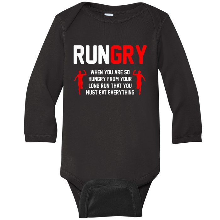 Cross Country Running XC Run Runner Baby Long Sleeve Bodysuit