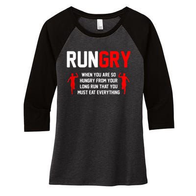 Cross Country Running XC Run Runner Women's Tri-Blend 3/4-Sleeve Raglan Shirt