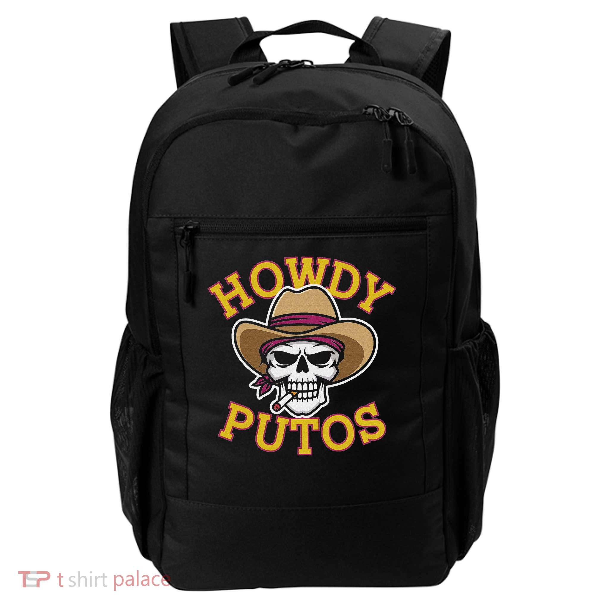 Cartoonish Cowboy Skull Howdy Putos In Vibrant Colors Daily Commute Backpack