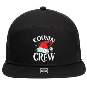 Cousin Crew Santa T shirt Christmas Family Matching Pajamas 7 Panel Mesh Trucker Snapback Hat