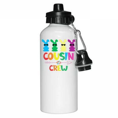 Cousin Crew Squad Bunny Rabbit Easter Day Party Matching Funny Aluminum Water Bottle 