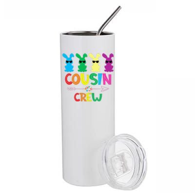 Cousin Crew Squad Bunny Rabbit Easter Day Party Matching Funny Stainless Steel Tumbler