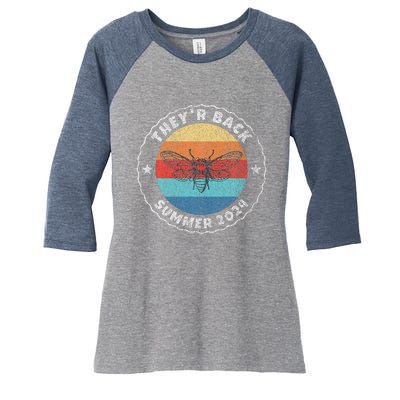 Cicada Comeback Summer 2024 Cicadas Insect Bug Lover Women's Tri-Blend 3/4-Sleeve Raglan Shirt