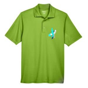 Cervical Cancer Survivor Gift Mermaid Ribbon Hope Wife Gift Men's Origin Performance Pique Polo