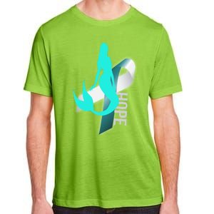 Cervical Cancer Survivor Gift Mermaid Ribbon Hope Wife Gift Adult ChromaSoft Performance T-Shirt