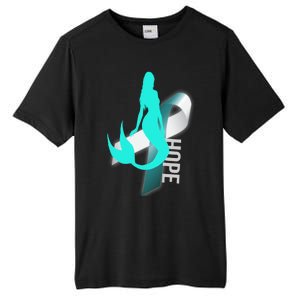 Cervical Cancer Survivor Gift Mermaid Ribbon Hope Wife Gift Tall Fusion ChromaSoft Performance T-Shirt