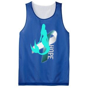 Cervical Cancer Survivor Gift Mermaid Ribbon Hope Wife Gift Mesh Reversible Basketball Jersey Tank