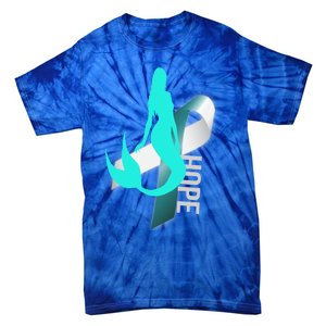 Cervical Cancer Survivor Gift Mermaid Ribbon Hope Wife Gift Tie-Dye T-Shirt