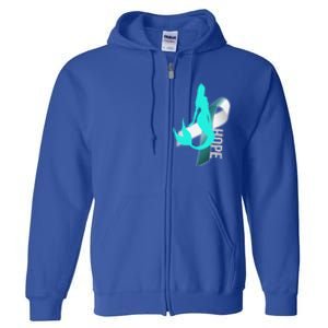 Cervical Cancer Survivor Gift Mermaid Ribbon Hope Wife Gift Full Zip Hoodie