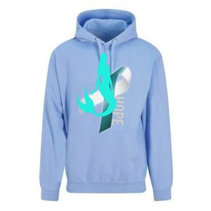 Cervical Cancer Survivor Gift Mermaid Ribbon Hope Wife Gift Unisex Surf Hoodie