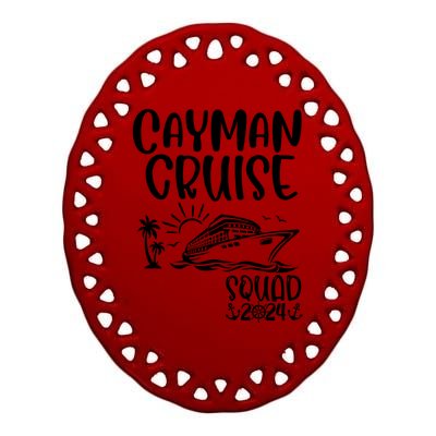 Cayman Cruise Squad 2024 Cayman Holiday Family Matching Ceramic Oval Ornament