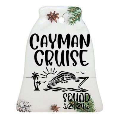 Cayman Cruise Squad 2024 Cayman Holiday Family Matching Ceramic Bell Ornament