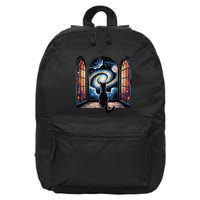 Cool Cat Staring At Galaxy Funny 16 in Basic Backpack