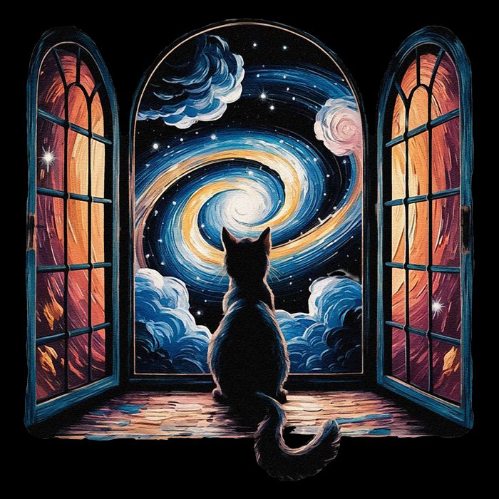 Cool Cat Staring At Galaxy Funny 16 in Basic Backpack