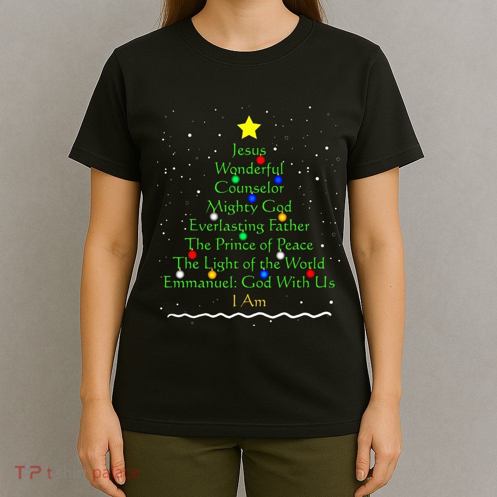 Christian Christmas S Bible Names Of Jesus Gift Tree T-Shirt