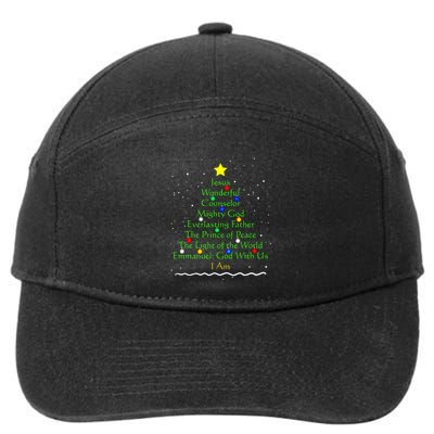 Christian Christmas S Bible Names Of Jesus Gift Tree 7-Panel Snapback Hat
