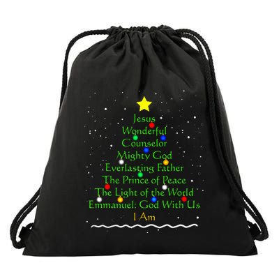 Christian Christmas S Bible Names Of Jesus Gift Tree Drawstring Bag