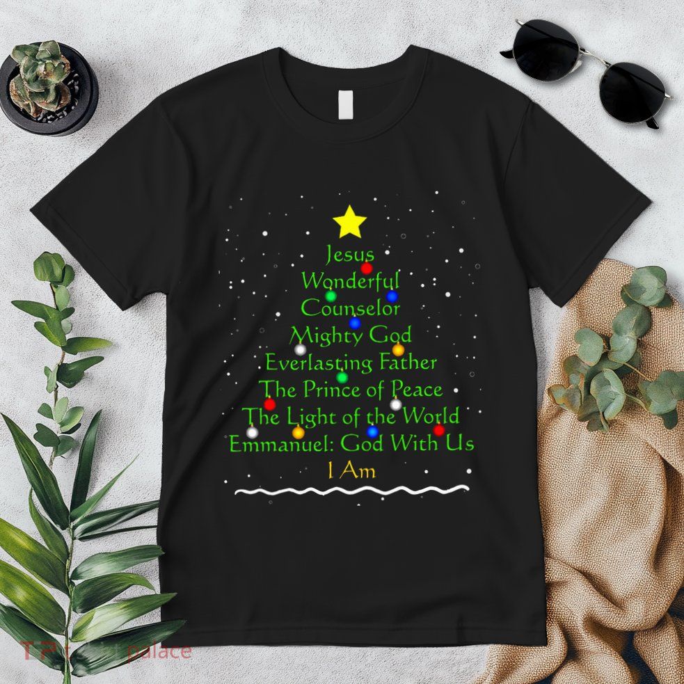 Christian Christmas S Bible Names Of Jesus Gift Tree Premium T-Shirt