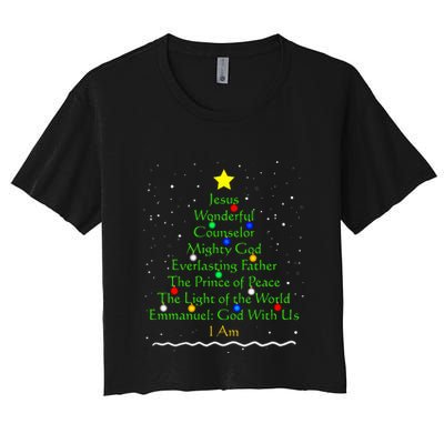 Christian Christmas S Bible Names Of Jesus Gift Tree Crop Top