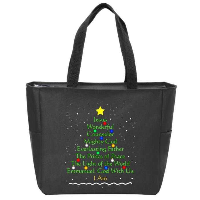 Christian Christmas S Bible Names Of Jesus Gift Tree Zip Tote Bag