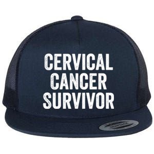 Cervical Cancer Survivor Gift Flat Bill Trucker Hat