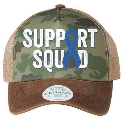 Colon Cancer Support Squad Blue Colorectal Awareness Ribbon Gift Legacy Tie Dye Trucker Hat