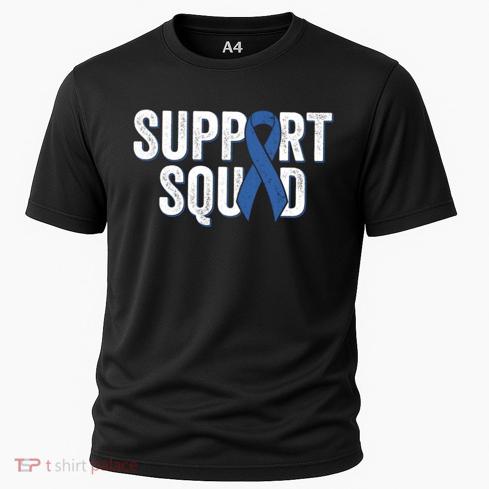 Colon Cancer Support Squad Blue Colorectal Awareness Ribbon Gift Performance Shirt
